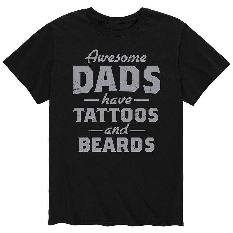 Mens Awesome Dads Tattoos Beards Tee Product Image