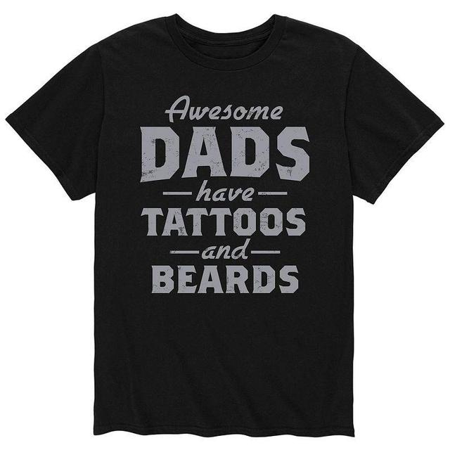 Mens Awesome Dads Tattoos Beards Tee Product Image