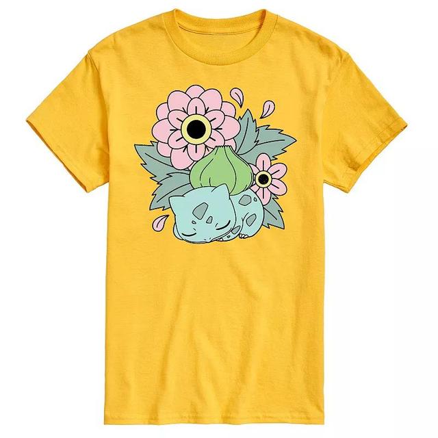 Mens Pokemon Bulba Flowers Tee Grey Product Image