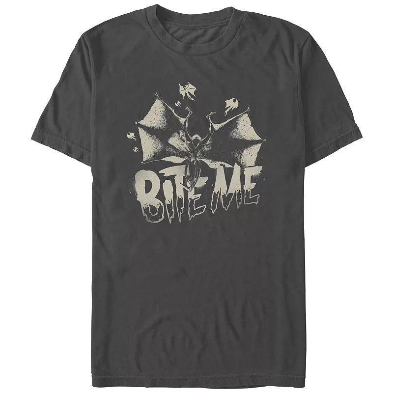 Mens Stranger Things Bite Me Graphic Tee Grey Product Image