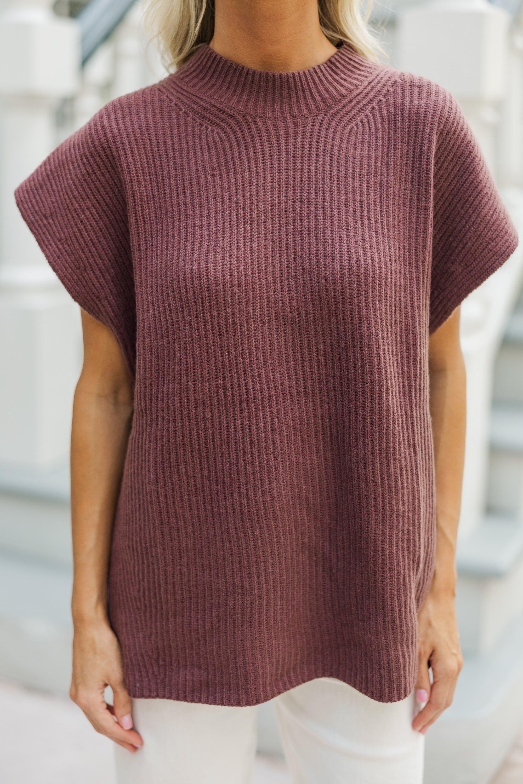 The Slouchy Brown Short Sleeve Sweater Female Product Image