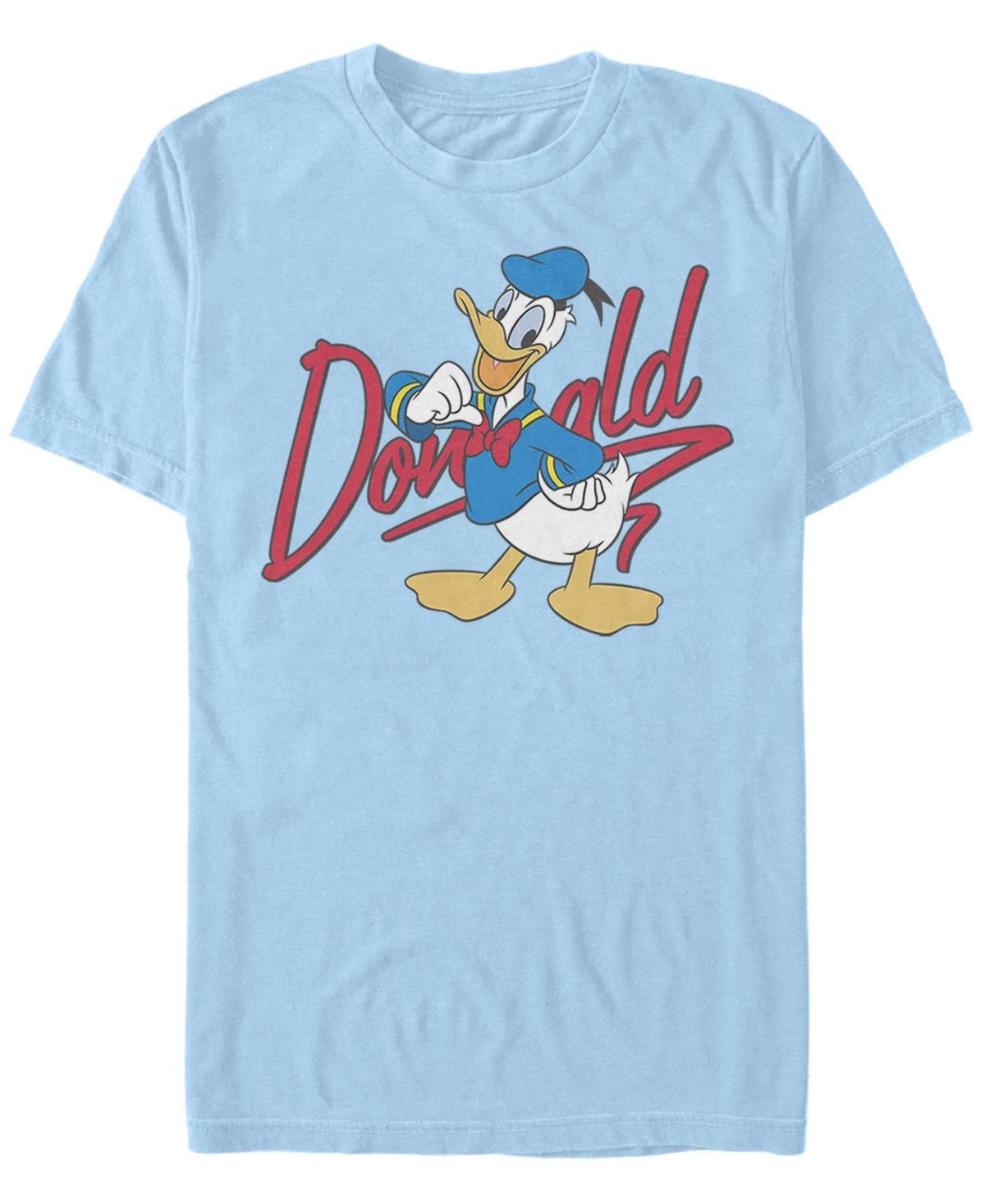 Disneys Donald Duck Mens Red Cursive Text Logo Portrait Tee Product Image