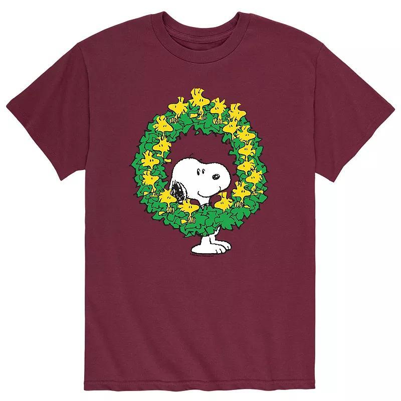 Mens Peanuts Wreath Fam Tee Red Product Image