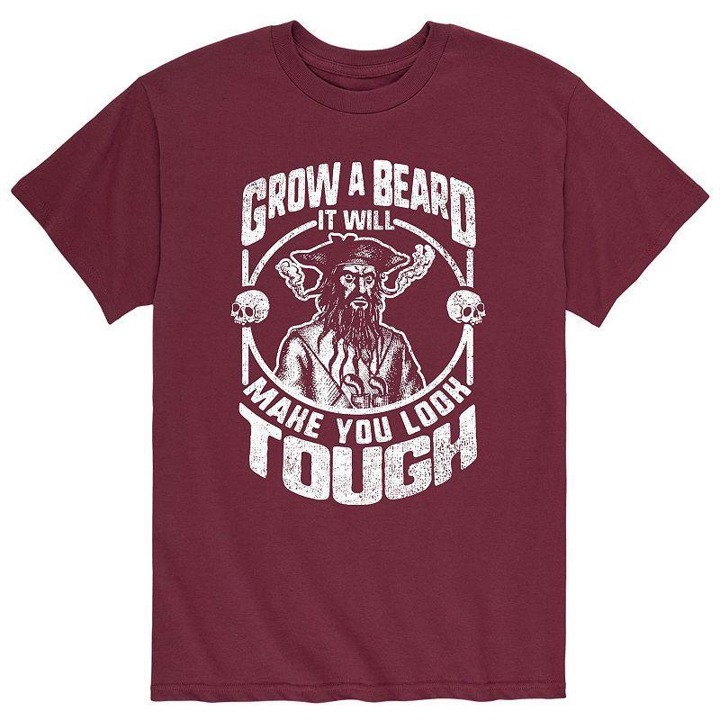 Mens Grow A Beard Tee Red Product Image