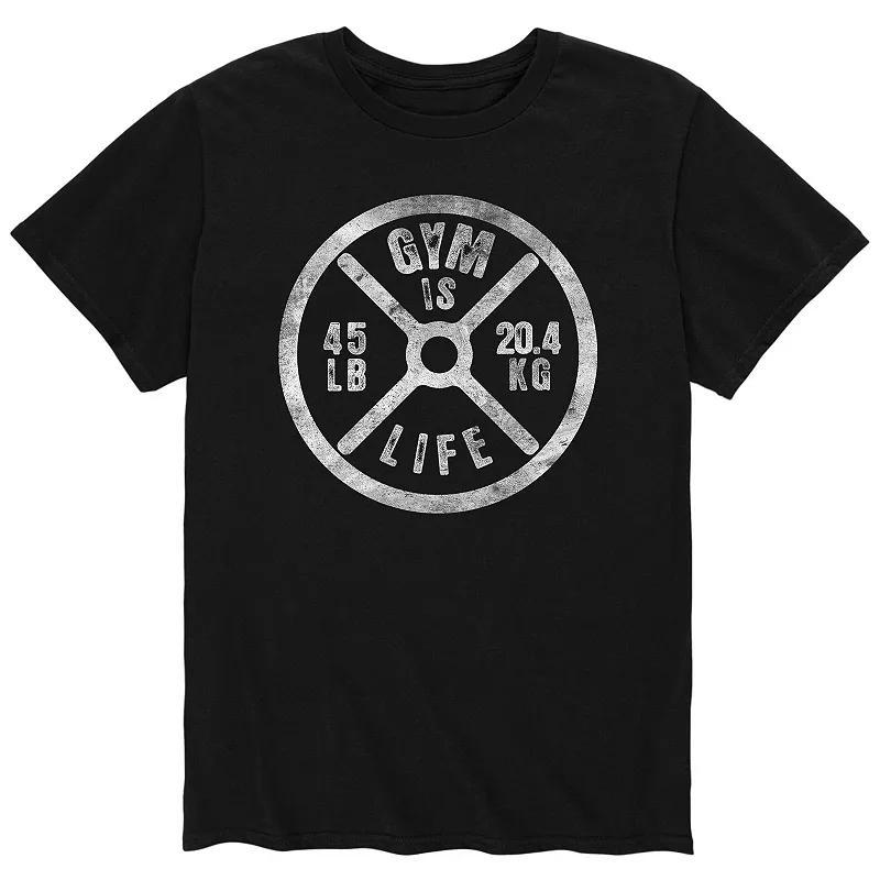 Mens Gym Is Life Weight Plate Tee Product Image