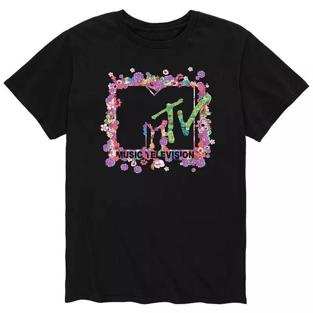 Mens MTV Floral Logo Tee Black Product Image