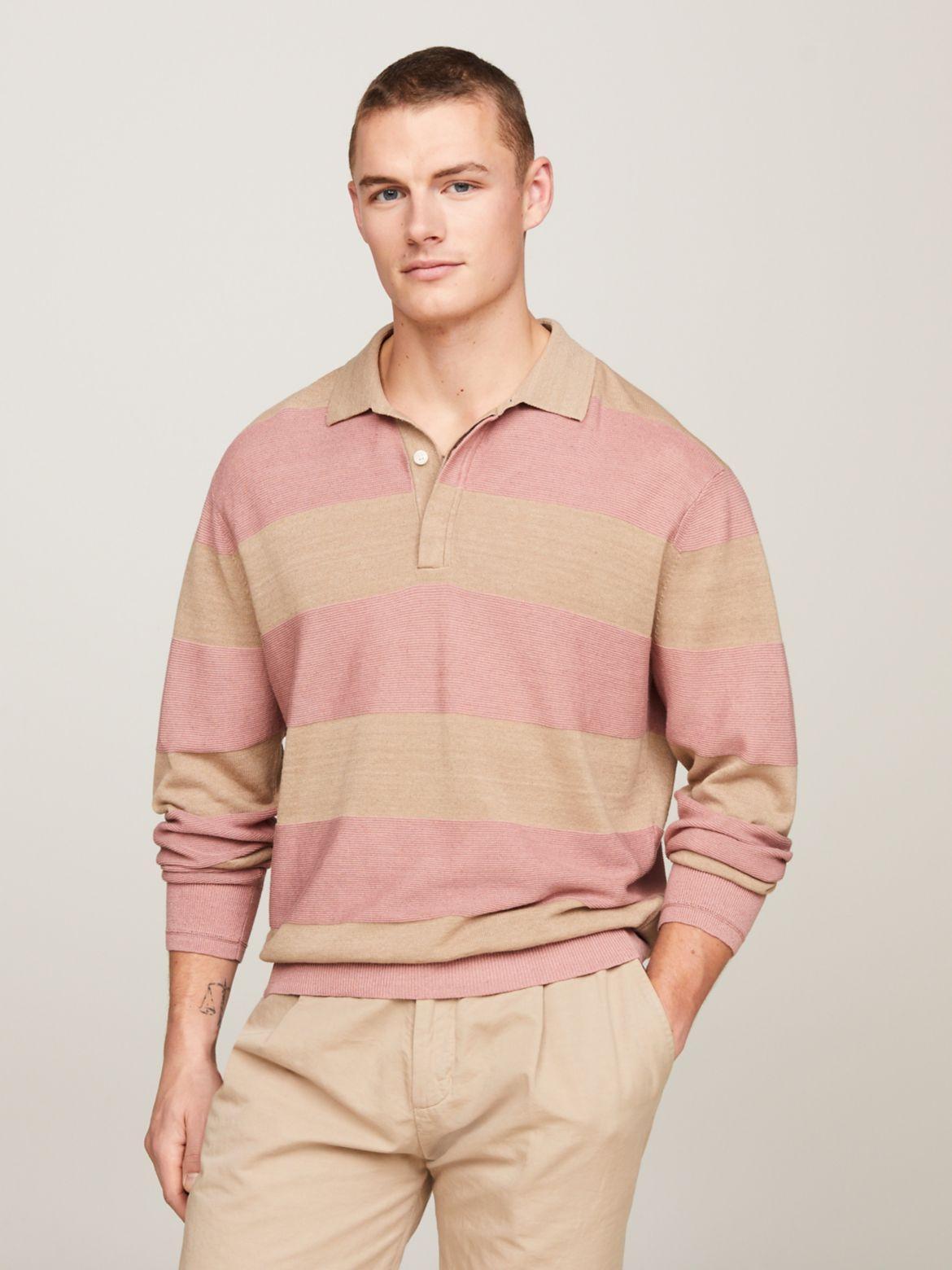 Tommy Hilfiger Men's Relaxed Fit Linen-Blend Rugby Polo Product Image