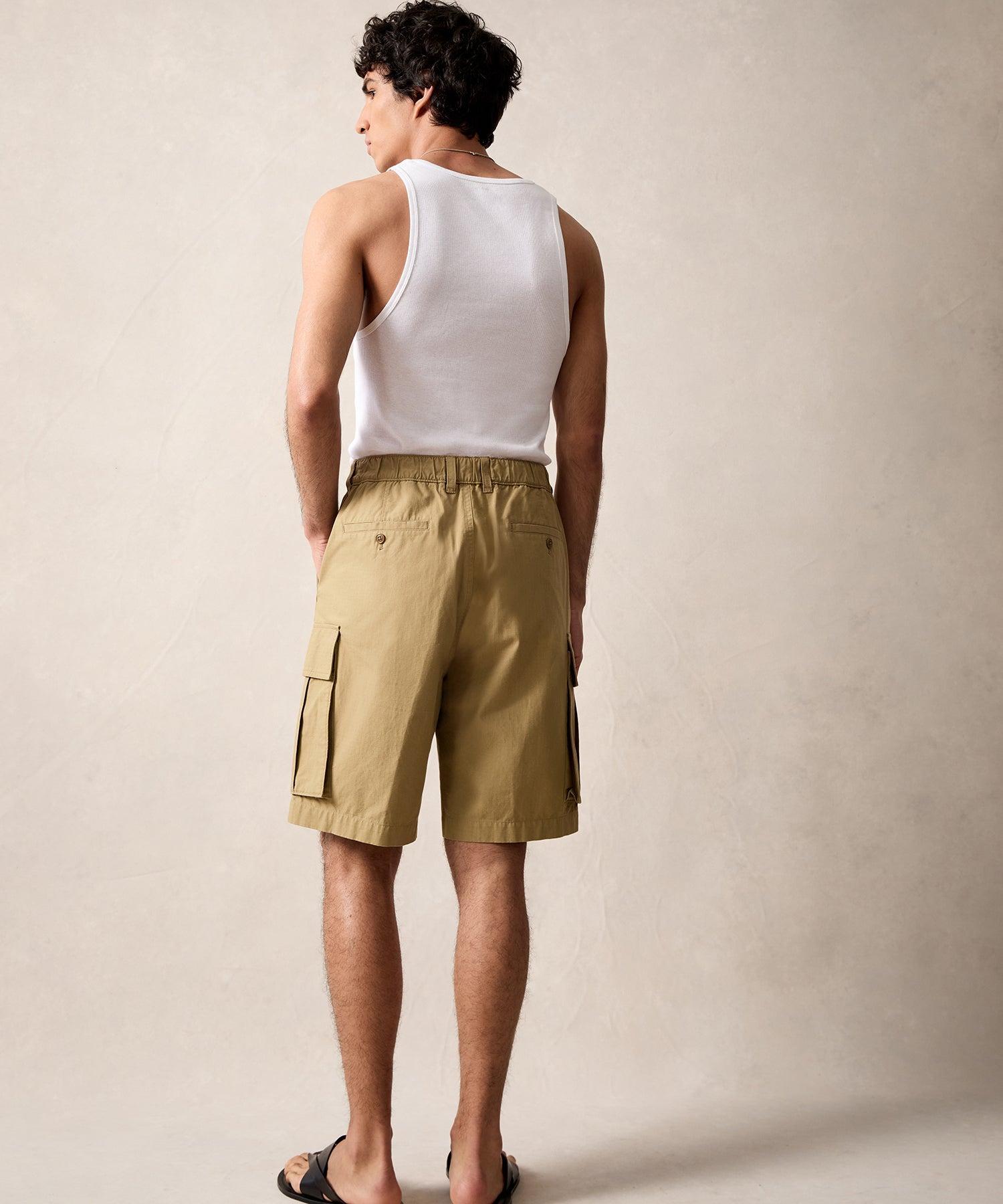 9" Japanese Ripstop Cargo Short in Khaki Product Image