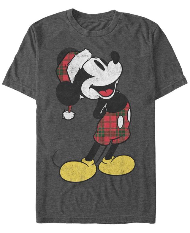 Mens Disney Mickey Mouse Christmas Outfit Tee Dark Grey Product Image