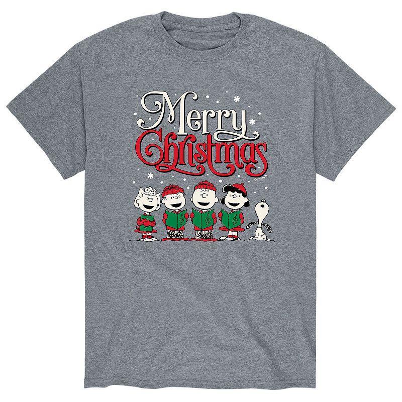 Mens Peanuts Merry Christmas Tee Med Grey Product Image