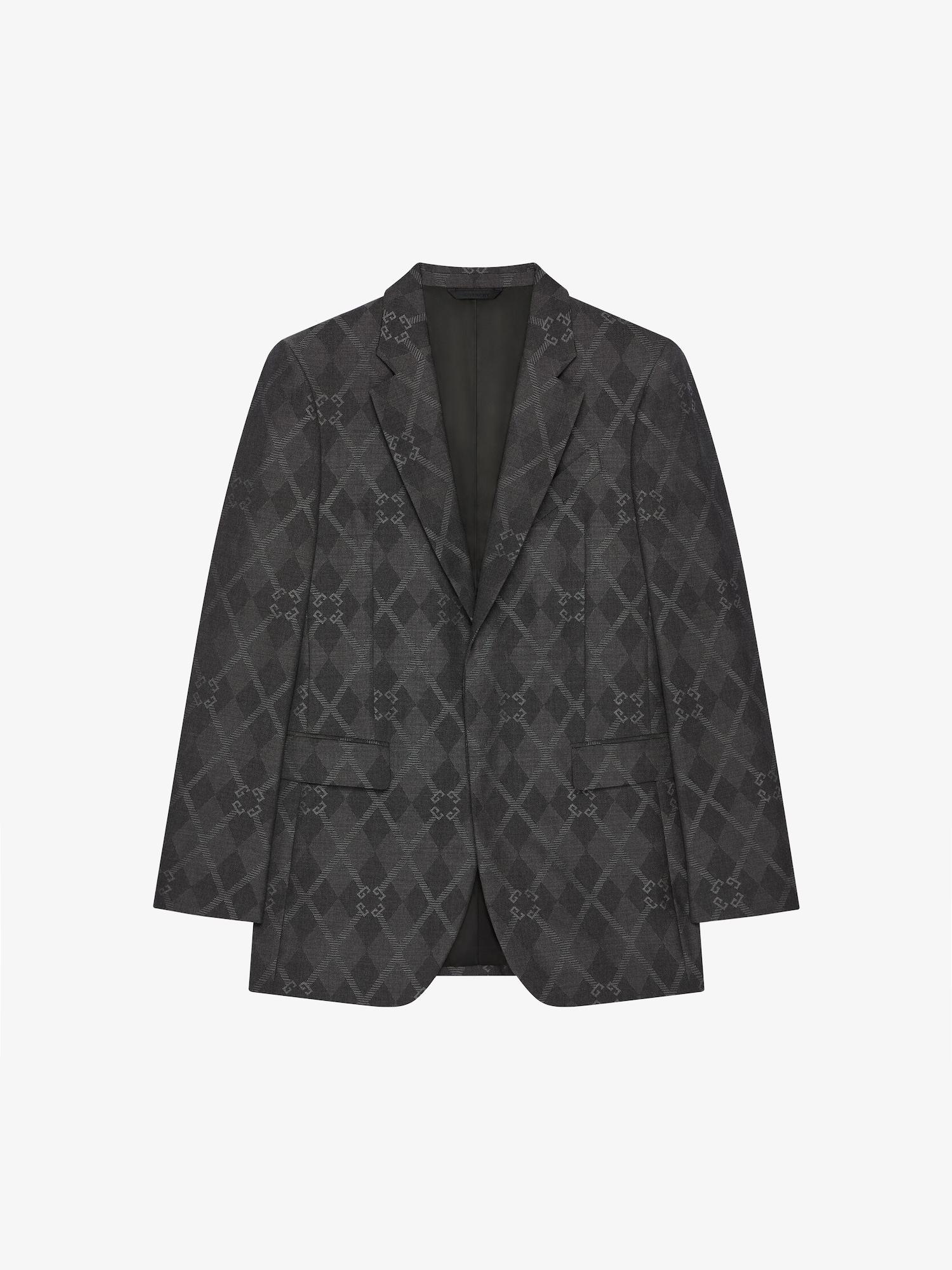 Slim fit jacket in monogram 72 jacquard Product Image