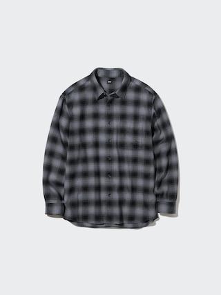 Mens Flannel Shirt Checked Gray XS UNIQLO US Product Image