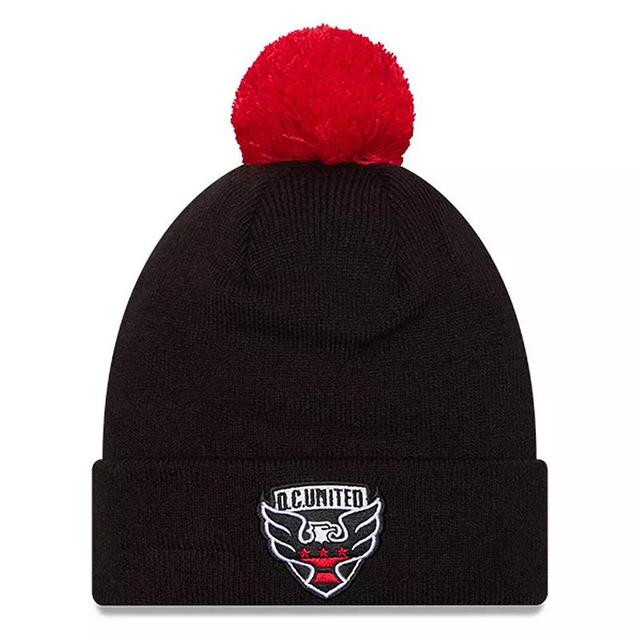 Mens New Era Black D.C. United Jersey Hook Cuff Knit Hat with Pom Product Image