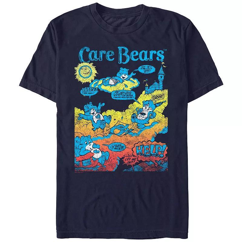 Mens Care Bears Comic Strip Graphic Tee Blue Product Image