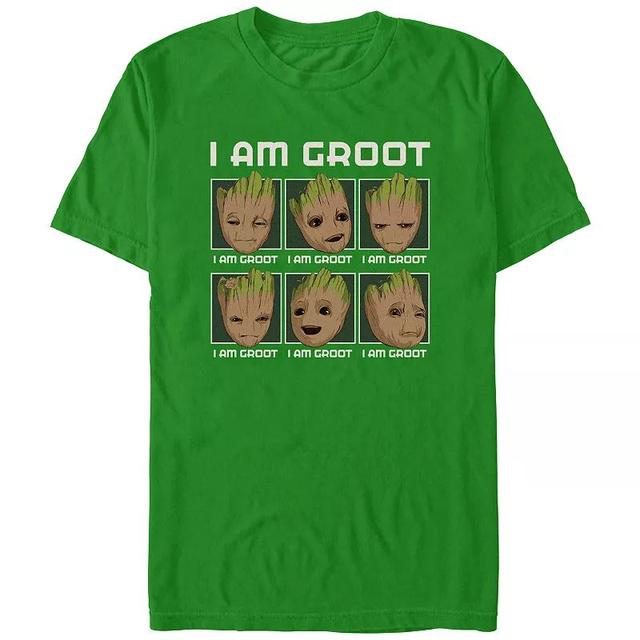 Mens I Am Groot Expressions Boxes Graphic Tee Product Image