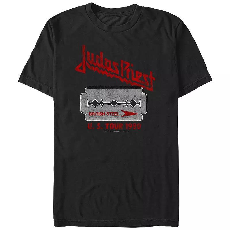 Mens Judas Priest British Steel U.S. Tour 1980 Graphic Tee Blue Product Image