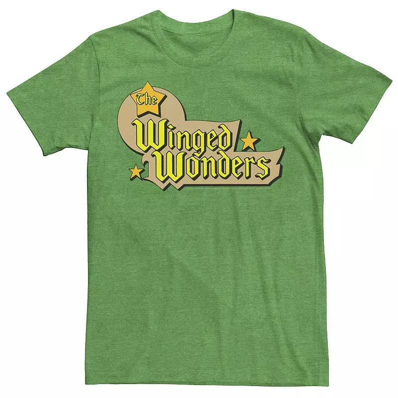 Mens DC Comics The Winged Wonders Text Logo Tee Royal Grey Product Image