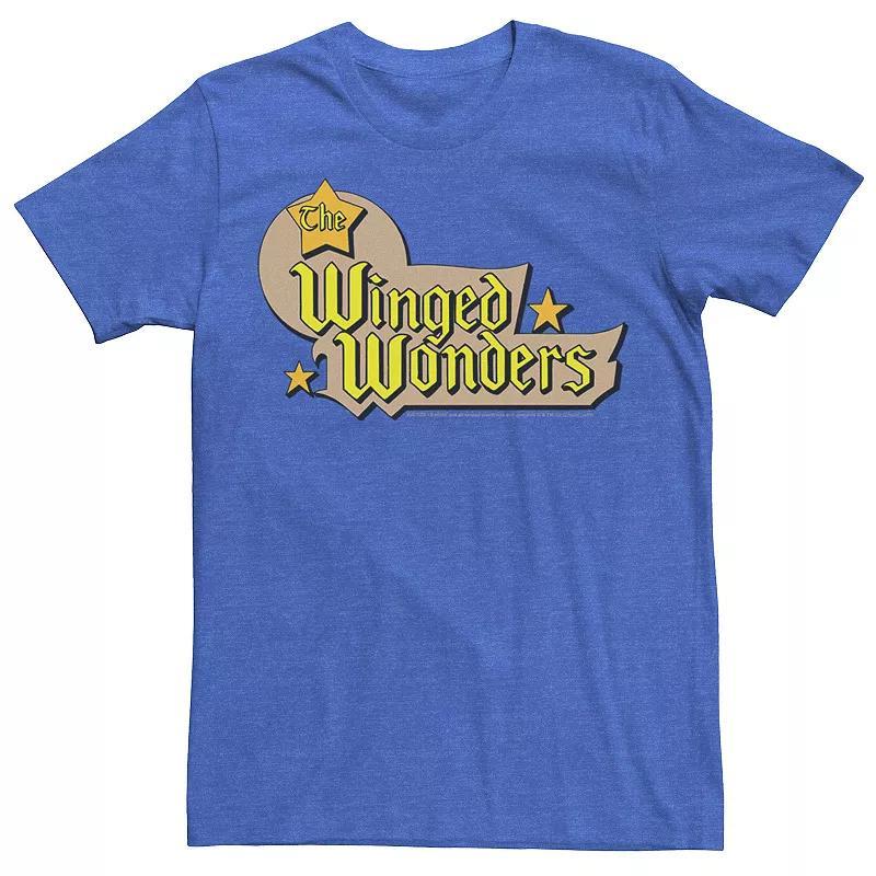 Mens DC Comics The Winged Wonders Text Logo Tee Kelly Grey Product Image