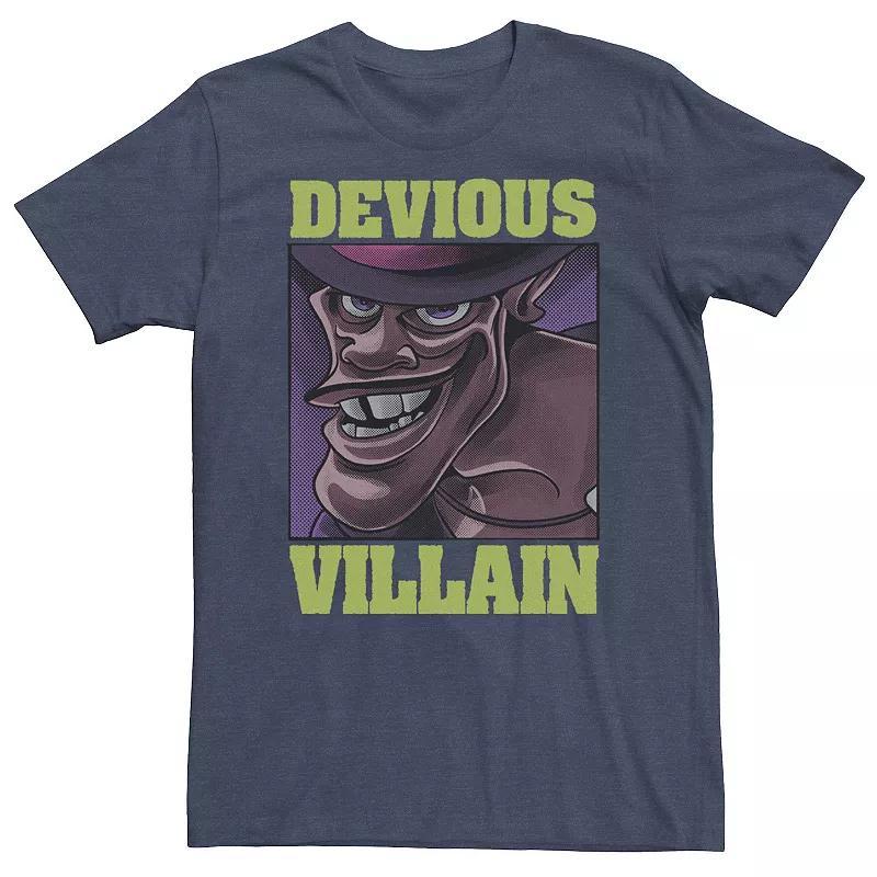 Big & Tall Disney The Princess & The Frog Facilier Devious Villain Tee, Mens Navy Grey Product Image