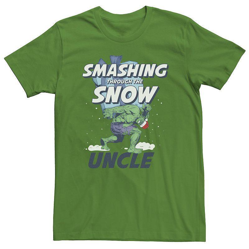 Mens Marvel Hulk Smashing Through The Snow Uncle Portrait Tee Product Image