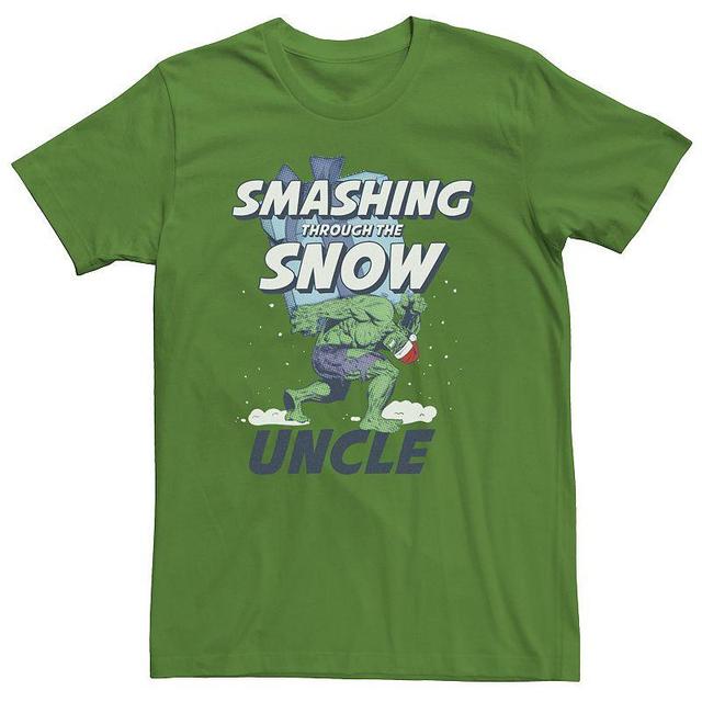 Mens Marvel Hulk Smashing Through The Snow Uncle Portrait Tee Product Image