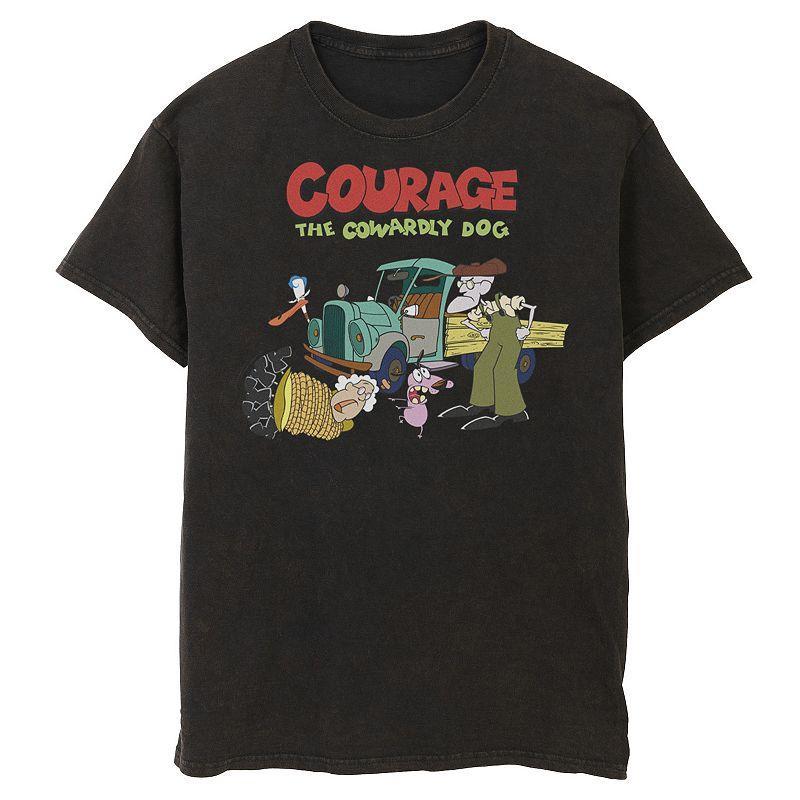 Mens Courage The Cowardly Dog Scene Logo Tee Grey Product Image