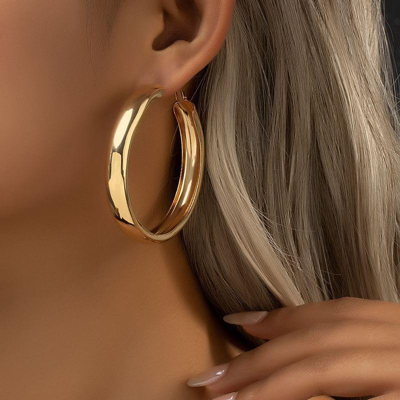 Polished Alloy Hoop Earring product image