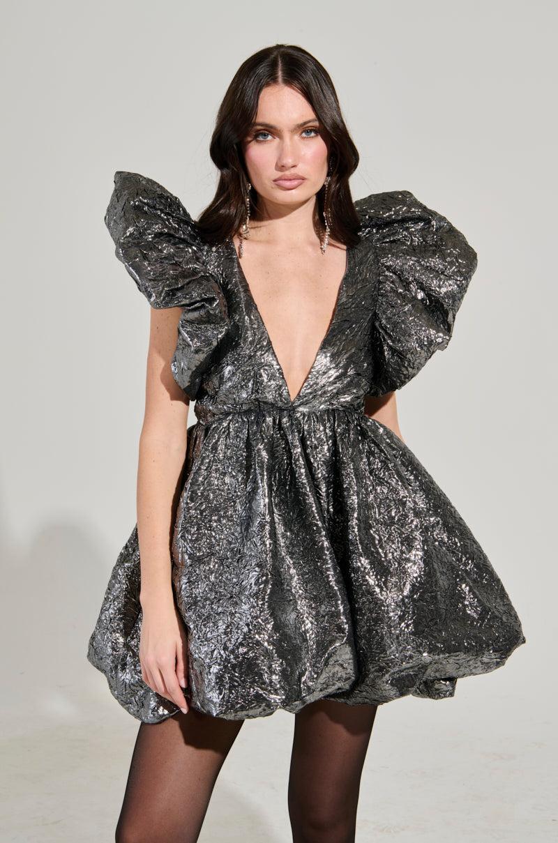 BELLE OF THE BALL METALLIC MINI DRESS Product Image