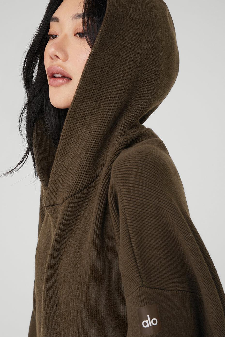 Scholar Hooded Sweater - Espresso Female Product Image