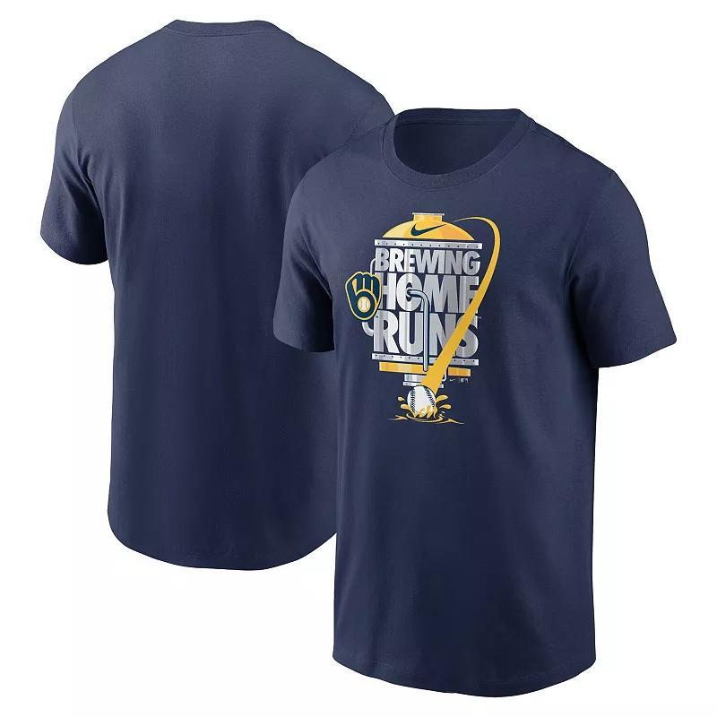 Mens Nike Milwaukee Brewers Brewing Home Runs Local Team T-Shirt Blue Product Image