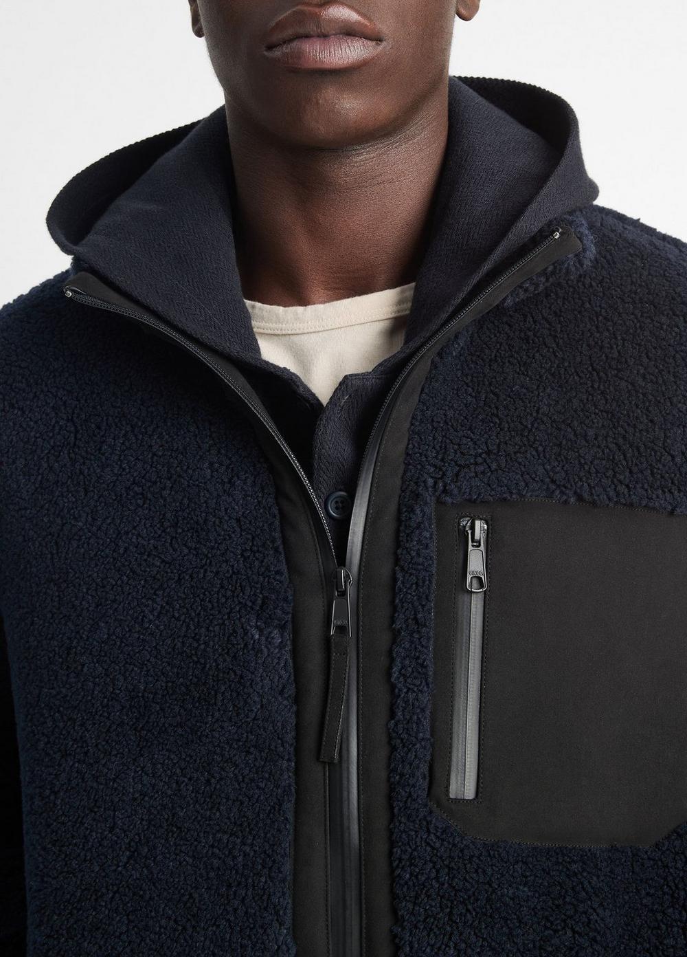 Wool Sherpa Zip-Up Jacket Product Image