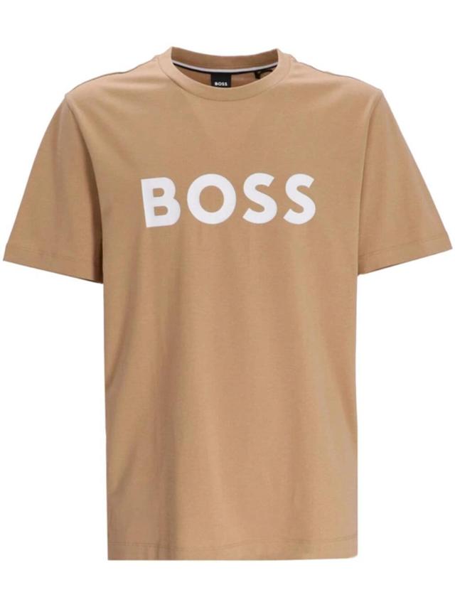 Logo-print Cotton T-shirt In Neutrals Product Image