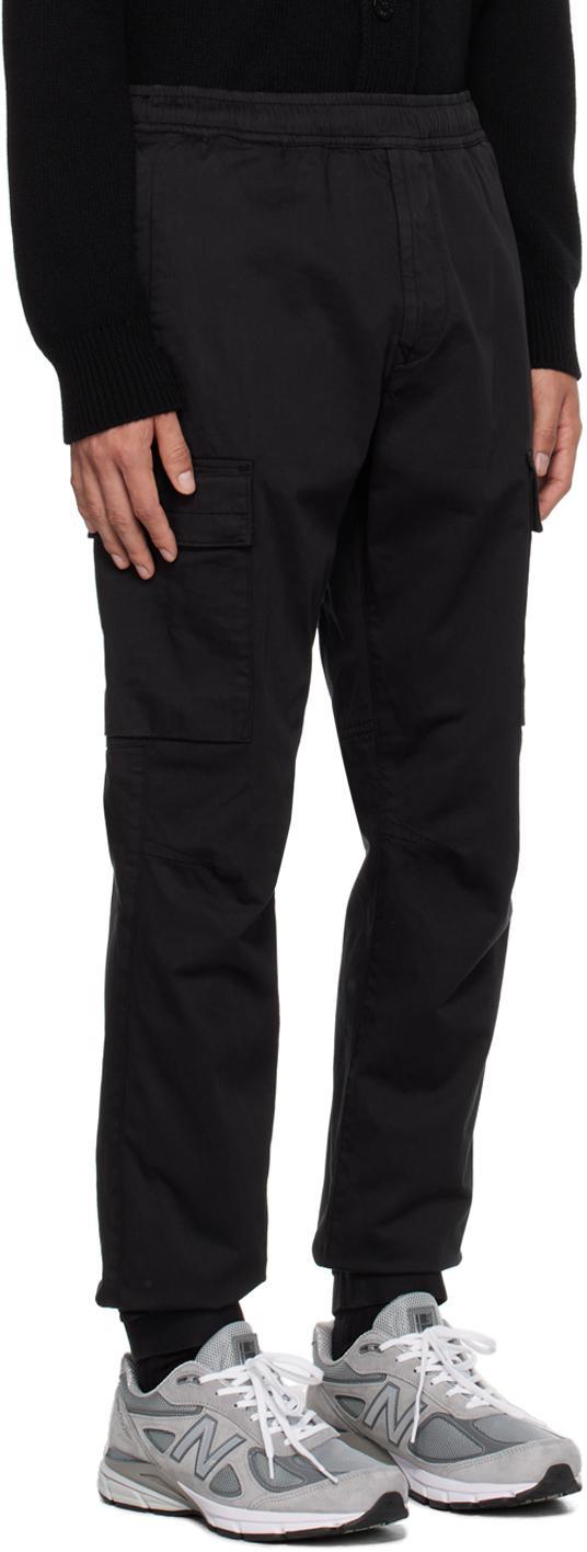 STONE ISLAND Black Drawstring Cargo Pants Product Image