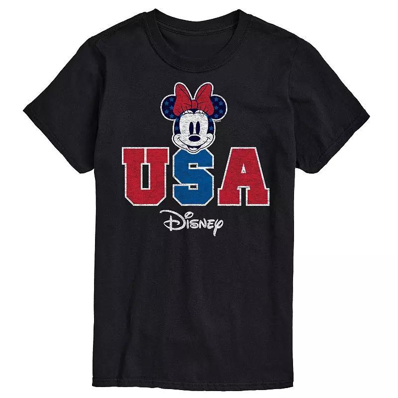 Disneys Minnie Mouse Big & Tall USA Graphic Tee, Mens Blue Product Image