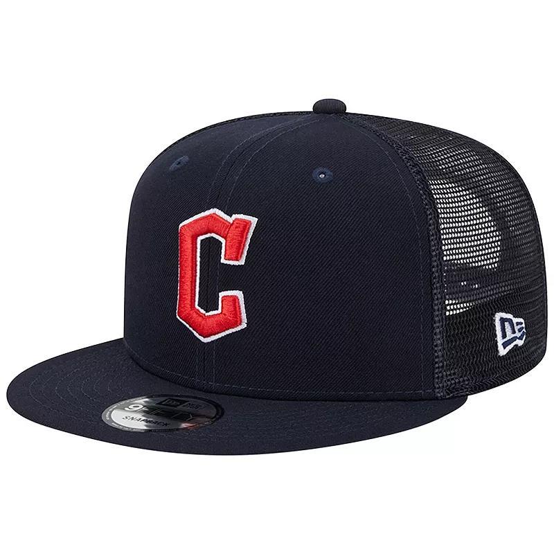 Mens New Era Navy Cleveland Guardians Team Color Trucker 9FIFTY Snapback Hat Product Image