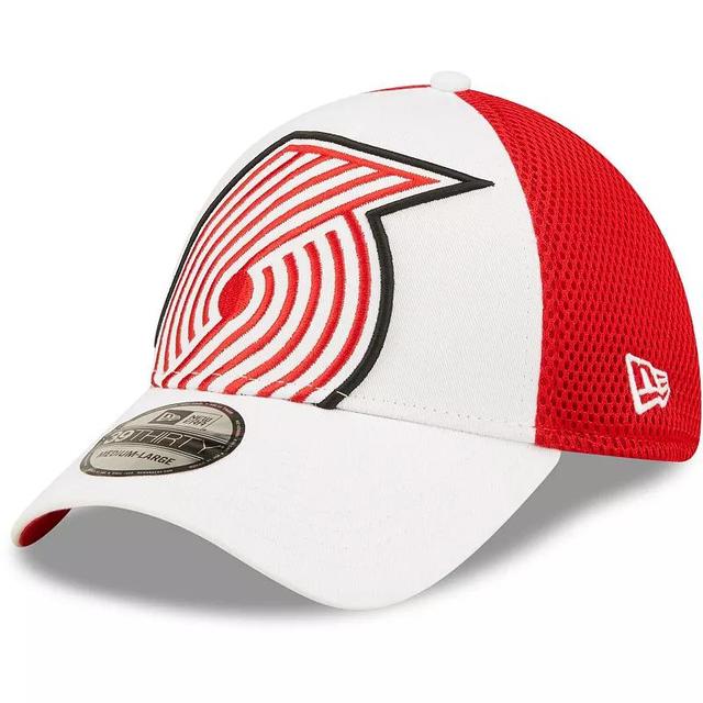 Mens New Era /Red Portland Trail Blazers Large Logo 39THIRTY Flex Hat Product Image