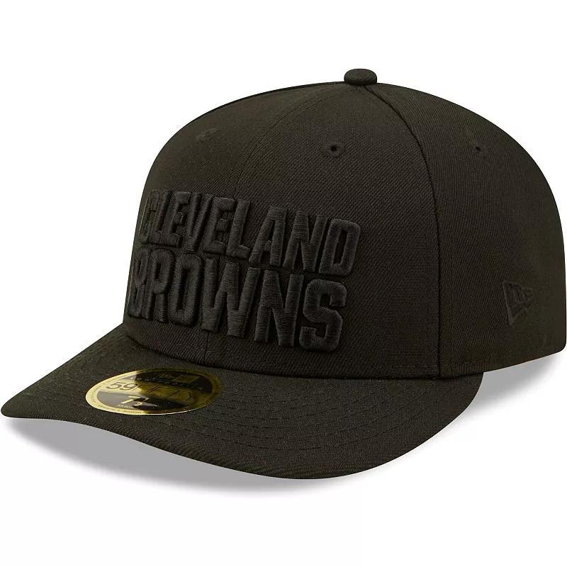 Mens New Era Black Cleveland Browns Black on Black Low Profile 59FIFTY II Fitted Hat Product Image