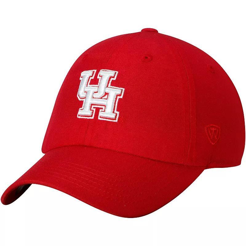 Mens Top of the World Red Houston Cougars Primary Logo Staple Adjustable Hat Product Image