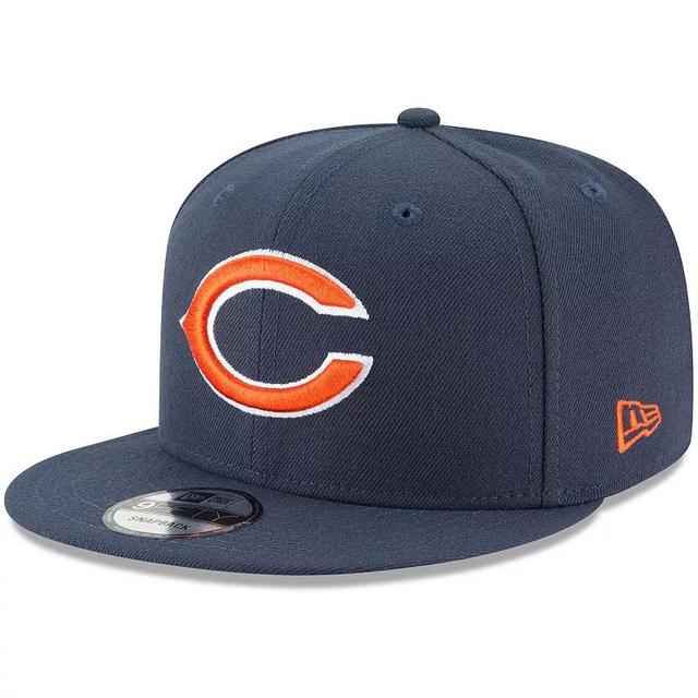 Mens New Era Chicago Bears Basic 9FIFTY Adjustable Snapback Hat, Blue Product Image