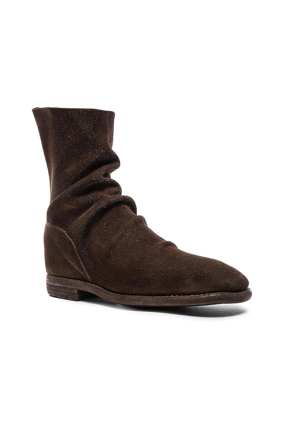 Guidi Calf Suede Boots in Brown Product Image