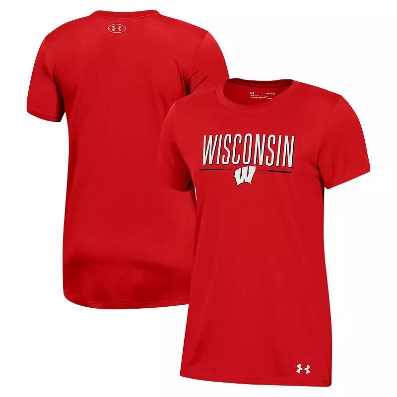 Womens Under Armour Wisconsin Badgers Performance T-Shirt Product Image