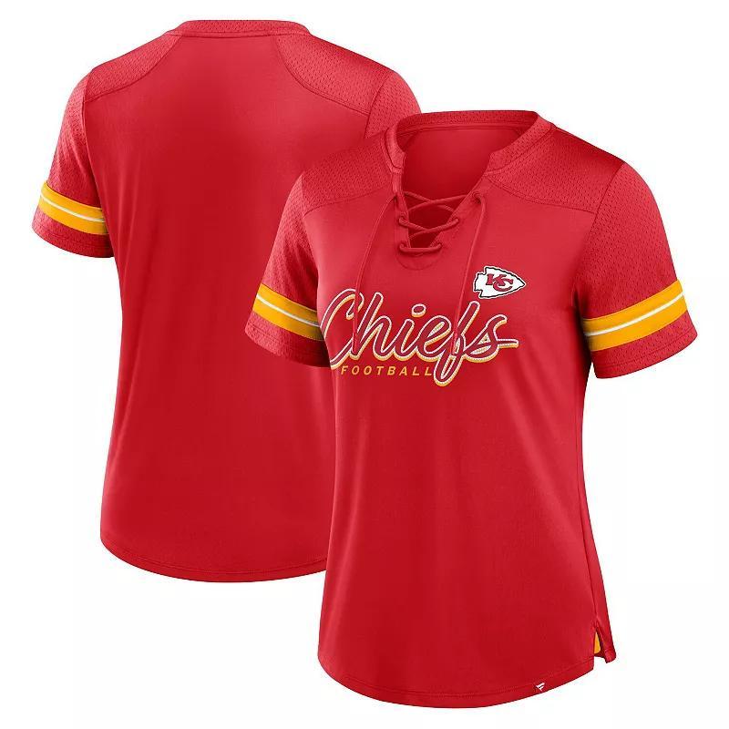 Womens Fanatics Kansas City Chiefs Play Script Lace-Up T-Shirt Product Image