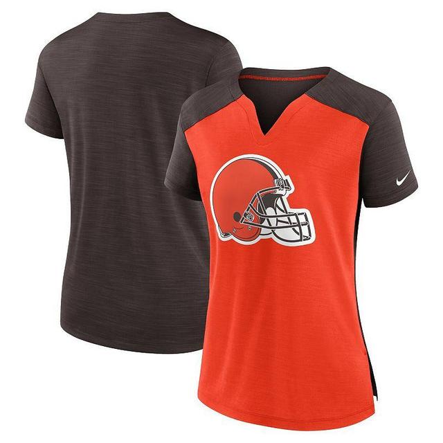 Womens Nike /Brown Cleveland Browns Impact Exceed Performance Notch Neck T-Shirt Product Image