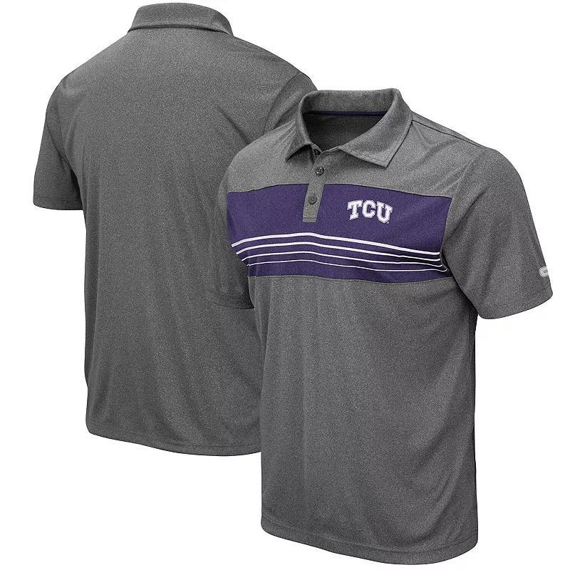 Mens Colosseum Heathered Charcoal TCU Horned Frogs Smithers Polo Product Image