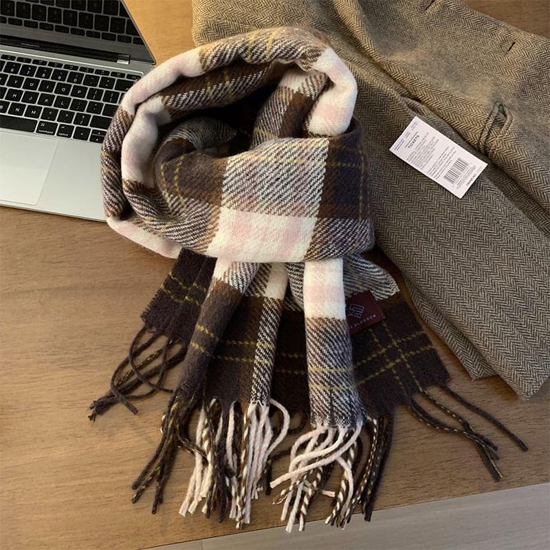 Plaid Fringed Scarf product image