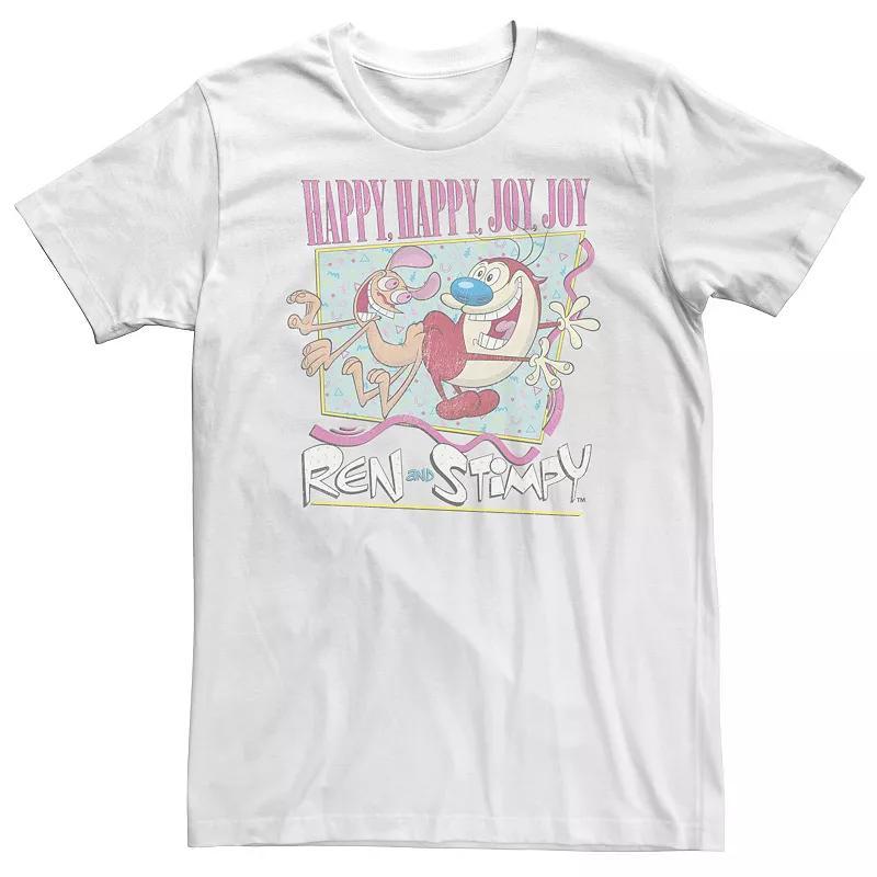 Big & Tall Nickelodeon Ren And Stimpy Happy Happy Joy Joy Retro Tee, Mens Product Image