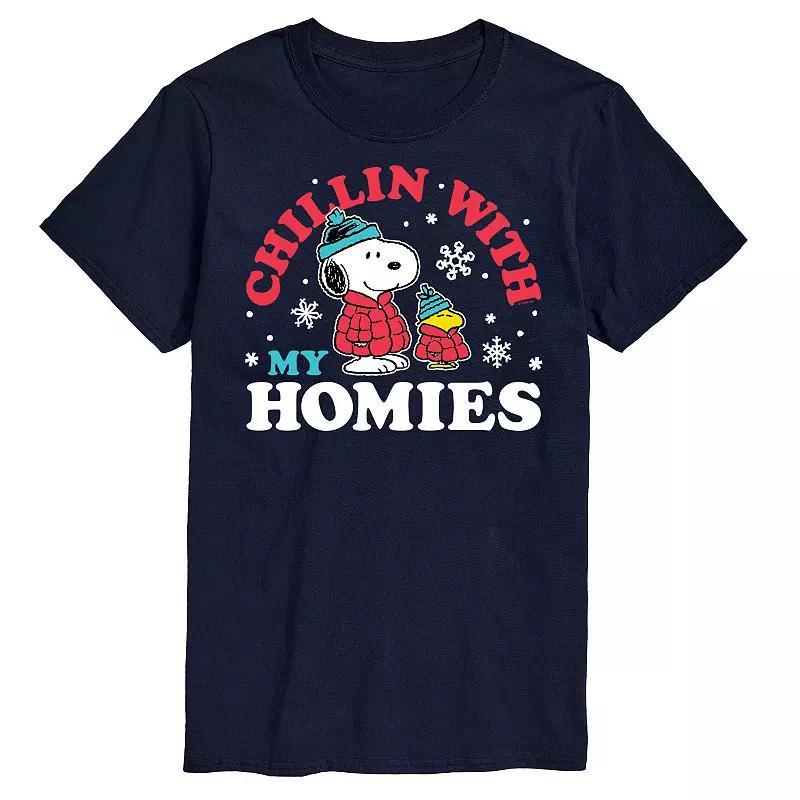 Mens Peanuts Chillin With My Homies Tee Grey Product Image