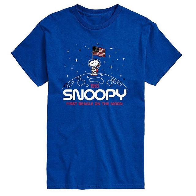 Mens Peanuts Snoopy Flag Moon Tee Product Image