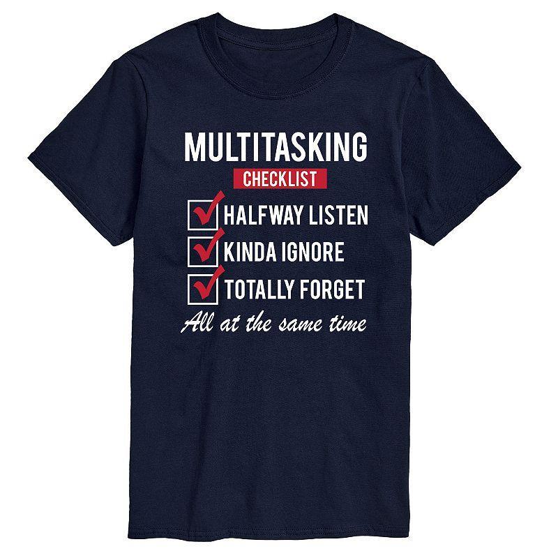 Big & Tall Multitasking Checklist Tee, Mens Blue Product Image