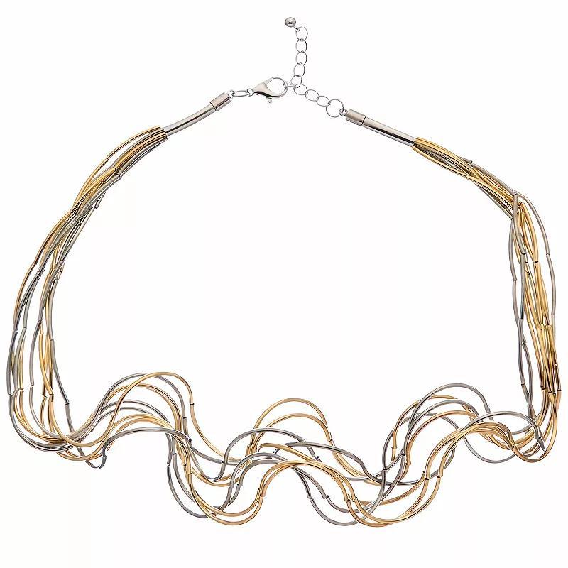 Juvell Two Tone 18k Gold Plated Multi-Strand Necklace, Womens Product Image